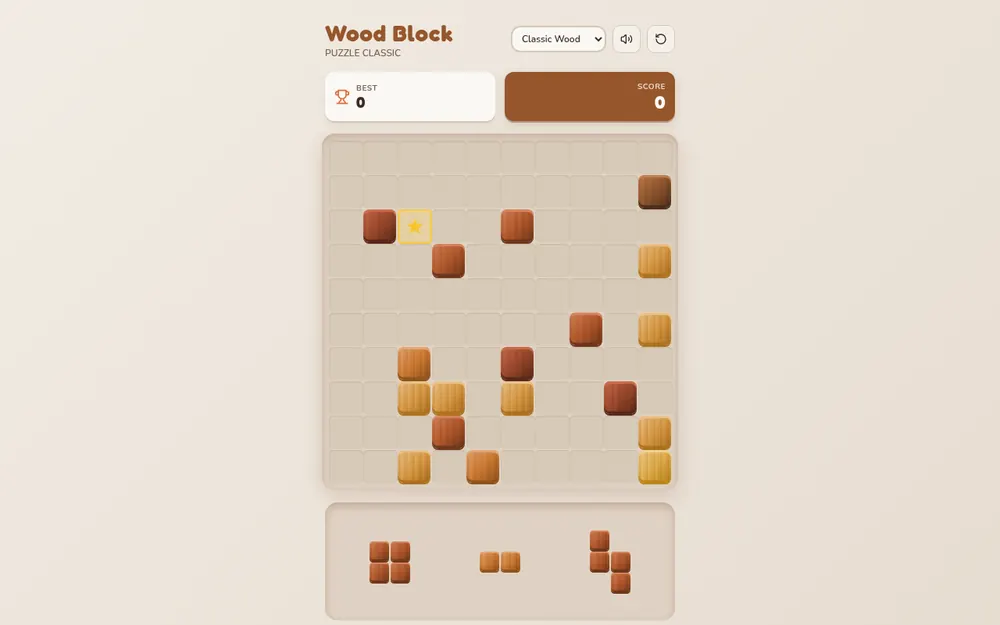 Screenshot of the Wood Block Puzzle Classic game